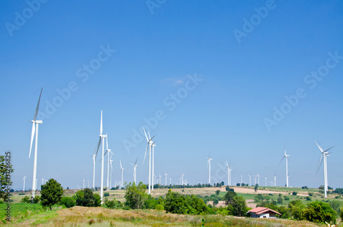 raw power energy.Wind turbines to produce electricity.