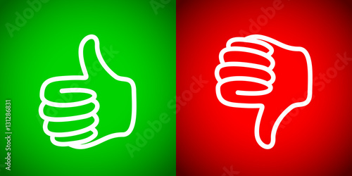 thumbs up and down