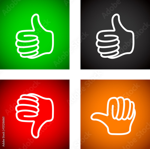 thumbs up and down set