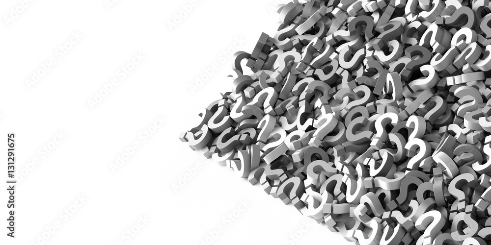 Infinite question marks, 3d rendering Infinite question marks, 3d rendering