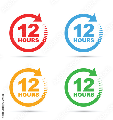 set of four 12 hour icons