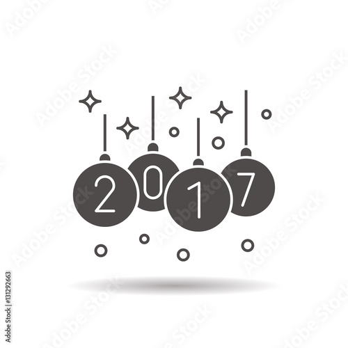 2017 Christmas tree balls icon