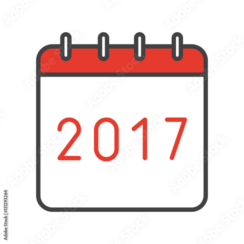 New Year 2017 calendar color icon