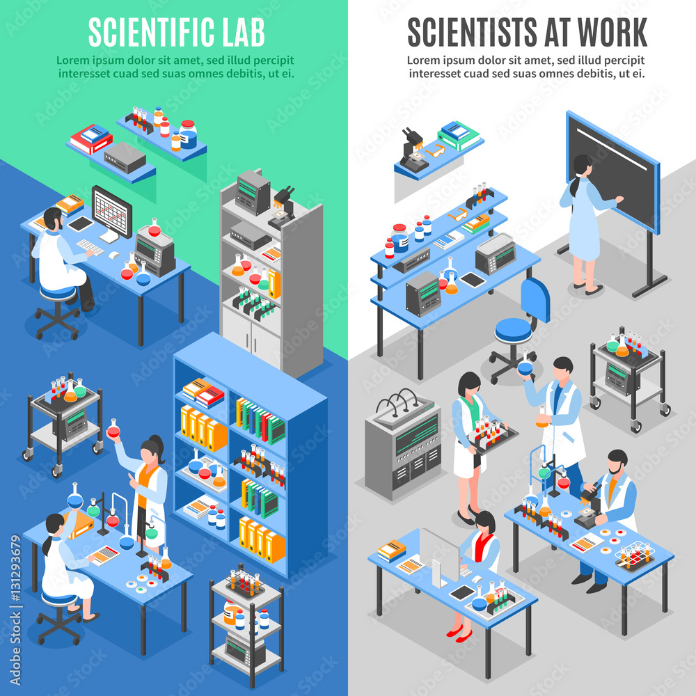 Fototapeta premium Science Lab Vertical Banners