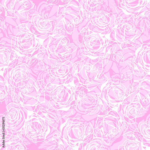 Floral seamless texture with roses.