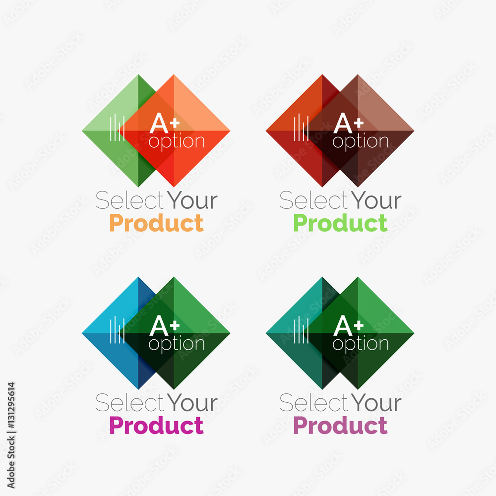 Set of abstract square interface menu navigation button Set of abstract square interface menu navigation button