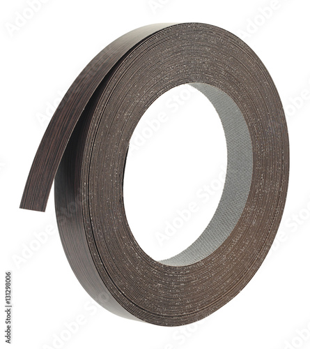 Fotografie Plastic pre glued edge banding tape for furniture decor and repair