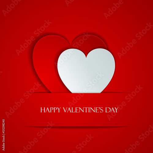 Happy Valentine Day greeting card with hearts, vector illustration of loving hearts
