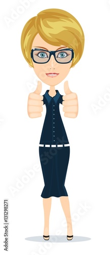 Wallpaper Mural Businesswoman raised his thumb up, shows that all OK Torontodigital.ca