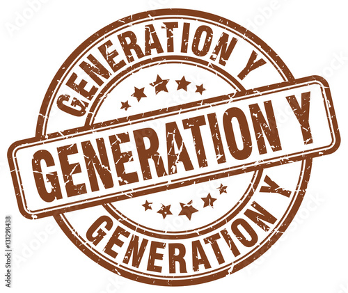 generation y brown grunge stamp