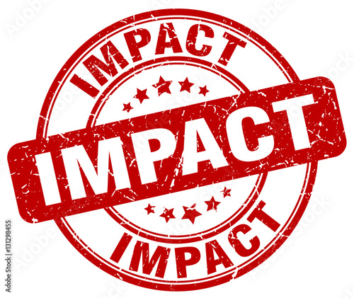 impact red grunge stamp