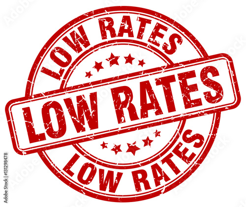 low rates red grunge stamp