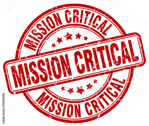 mission critical red grunge stamp