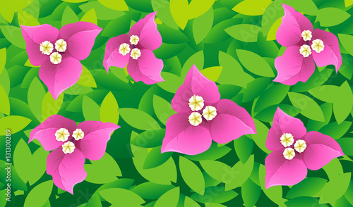 Seamless background design with flowers and leafs
