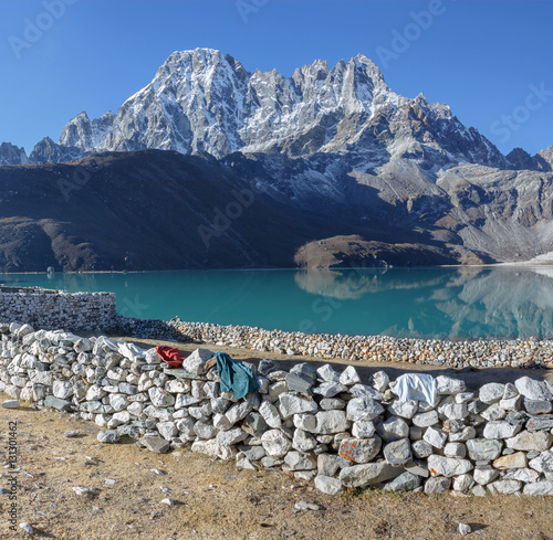 Photos The view from the village Gokyo on the third lake (Dudh Pokhari) - Nepal, Himala