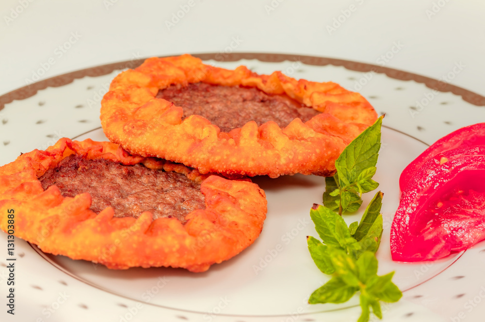Turkish ground beef pastry and ayran (agziacik) Turkish ground beef pastry and ayran (agziacik)