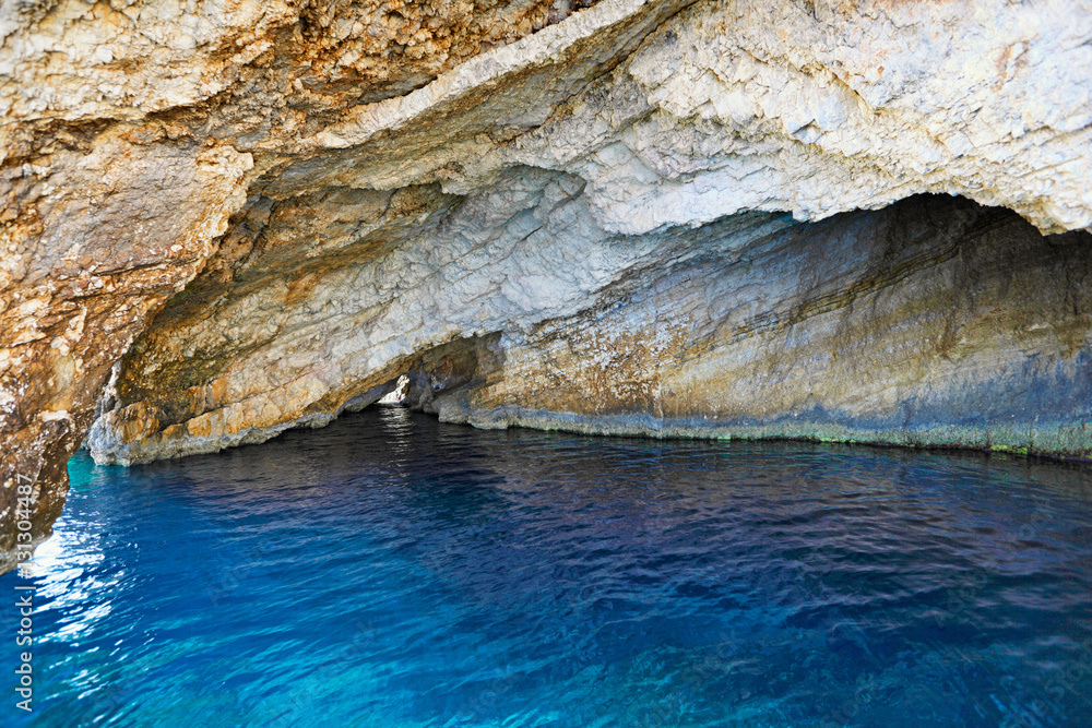 Blue Caves in Zakynthos island, Greece Blue Caves in Zakynthos island, Greece