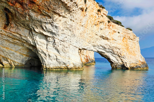 Blue Caves in Zakynthos island, Greece © costas1962