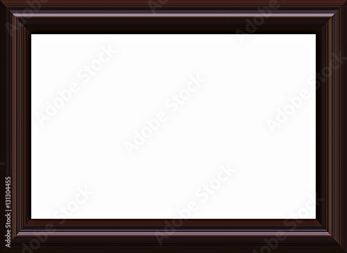 Brown classic decorative picture frame isolated on white background. 
