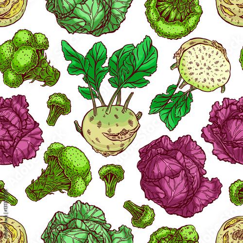 seamless background of cabbages
