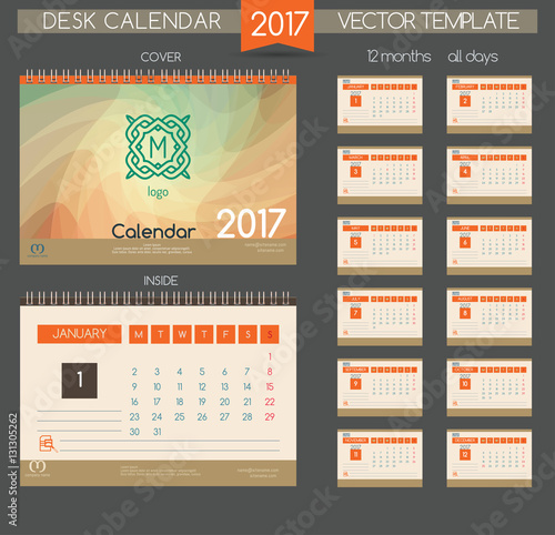 Design Desk Calendar 2017.