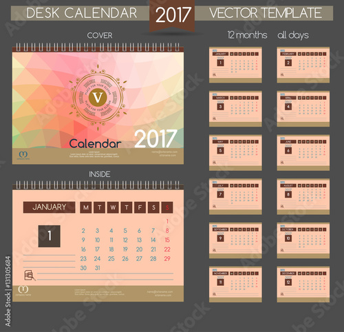 Design Desk Calendar 2017.