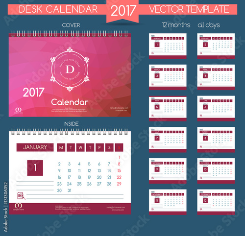 Design Desk Calendar 2017.