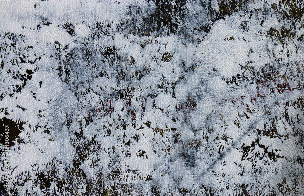 Fototapeta premium Snowflake effect. Acrylic on canvas. Abstract art background.
