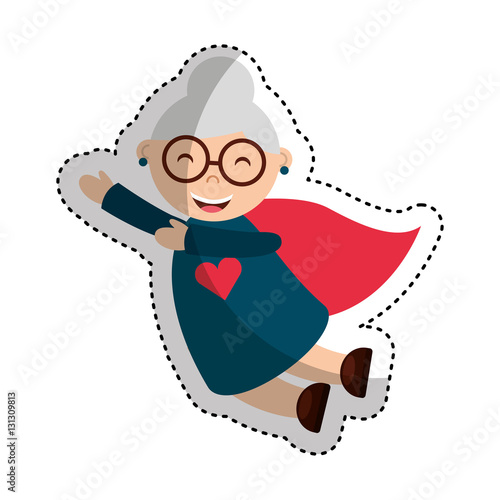 grandmother avatar character icon vector illustration design