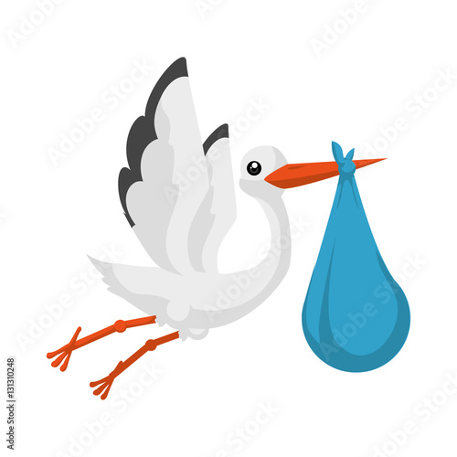 crane baby shower related icon image vector illustration design 