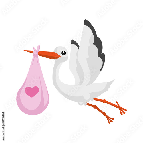 crane baby shower related icon image vector illustration design 