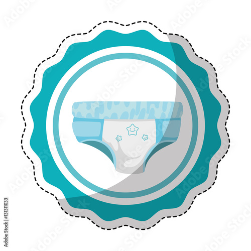 diaper baby shower related emblem image vector illustration design 
