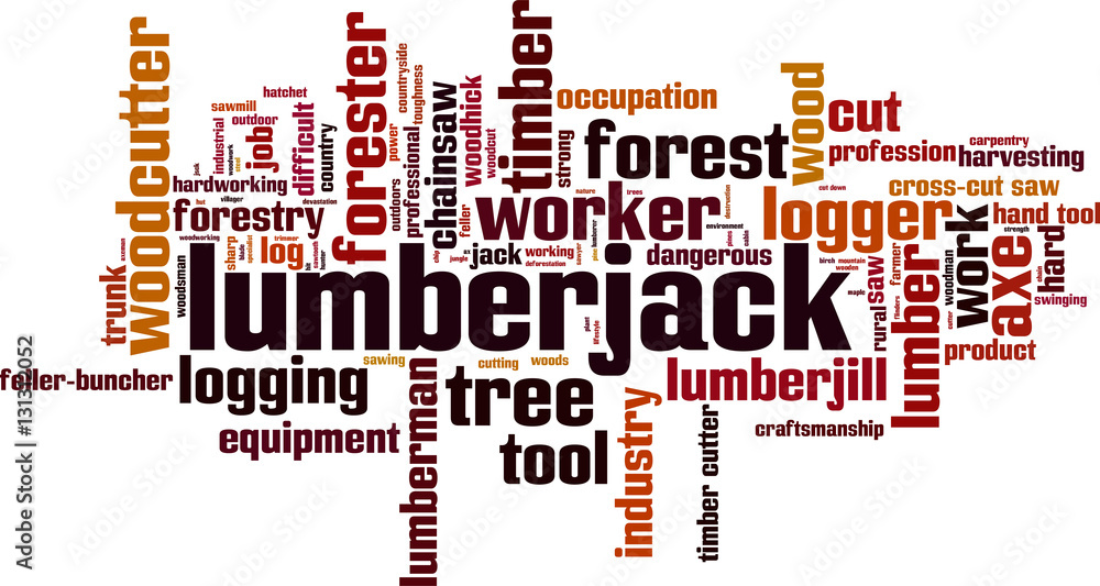 Lumberjack word cloud concept. Vector illustration Lumberjack word cloud concept. Vector illustration