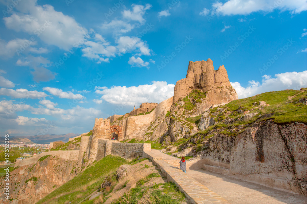 Capital fortress of ancient kingdom Urartu in Van city, Eastern Turkey
