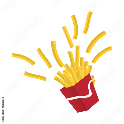 french fries fast food related icon image vector illustration design 