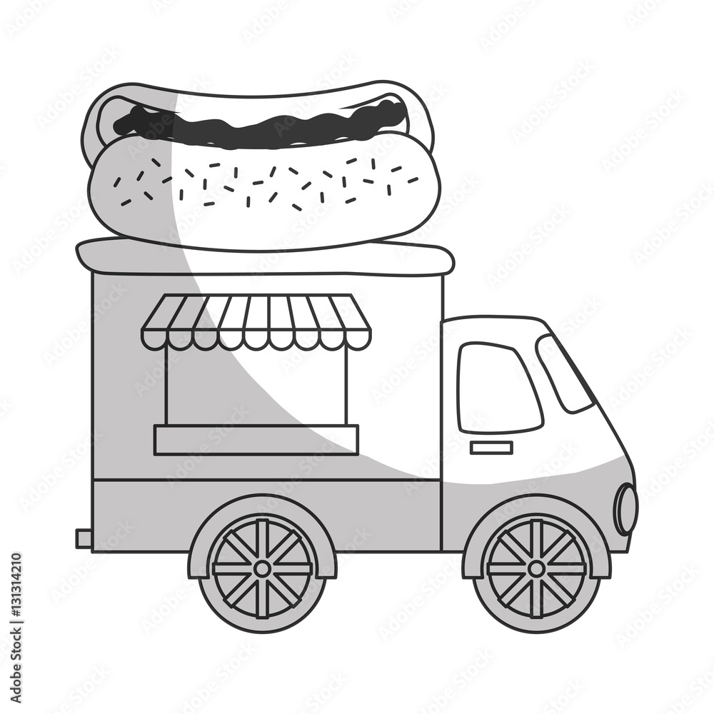 Hot Dog Food Truck Icon Image Vector Illustration Design Stock Vector hot-dog-food-truck-icon-image-vector-illustration-design-stock-vector