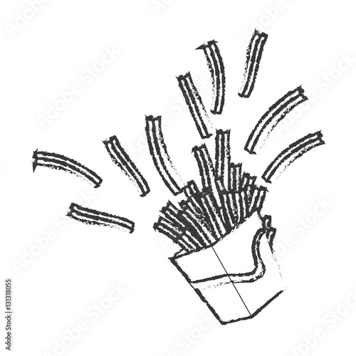 french fries fast food related icon image vector illustration design 