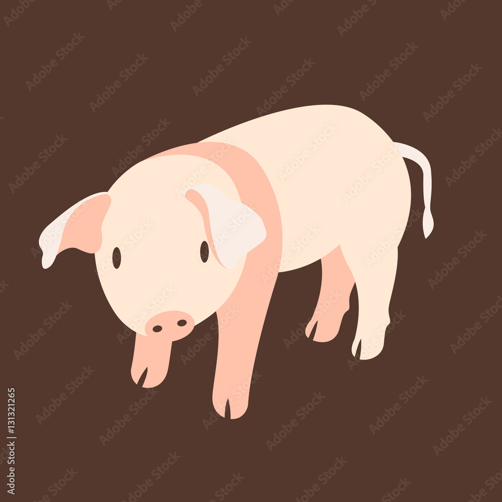 pig vector illustration style Flat pig vector illustration style Flat