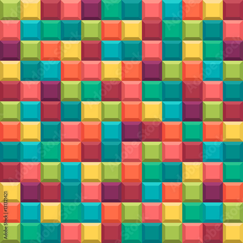 Geometric background. Style Tetris game.