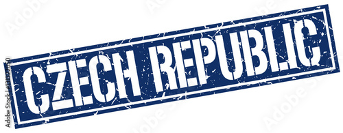 Czech Republic blue square stamp