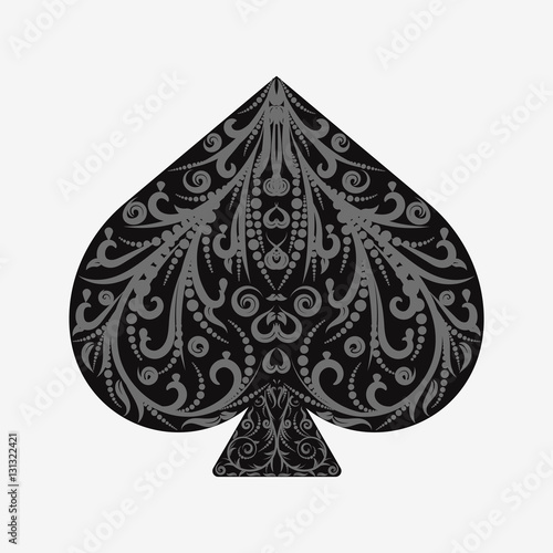 Suit spades card isolated on white