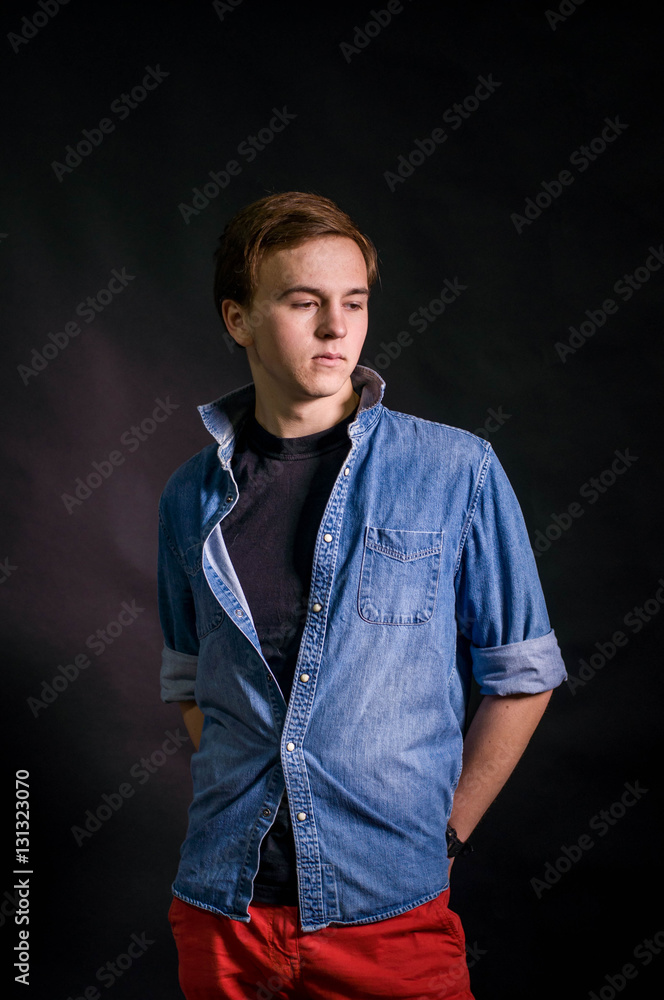 Brutal handsome young man in the studio Brutal handsome young man in the studio