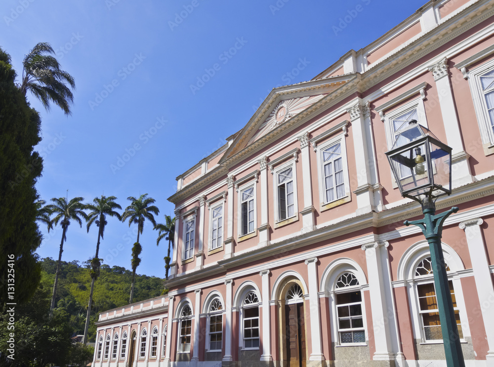 Brazil, State of Rio de Janeiro, Petropolis, Exterior view of the The Museu Imperial de Petropolis.. Brazil, State of Rio de Janeiro, Petropolis, Exterior view of the The Museu Imperial de Petropolis..