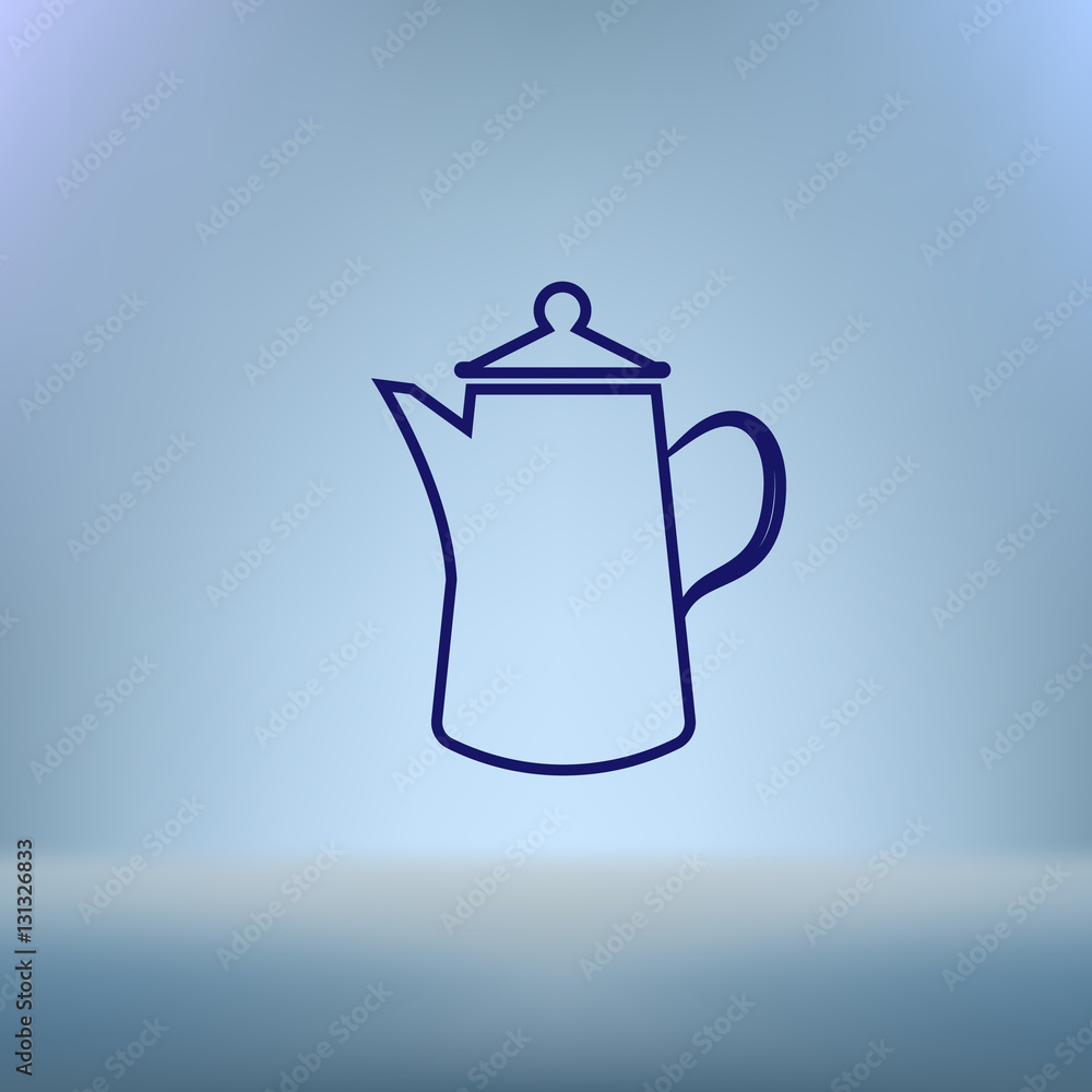Obraz premium Teapot kettle on isolated, vector illustration
