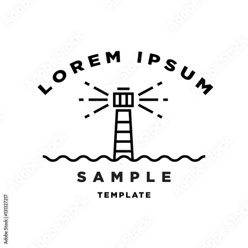 Lighthouse Minimal Sign Vector Design