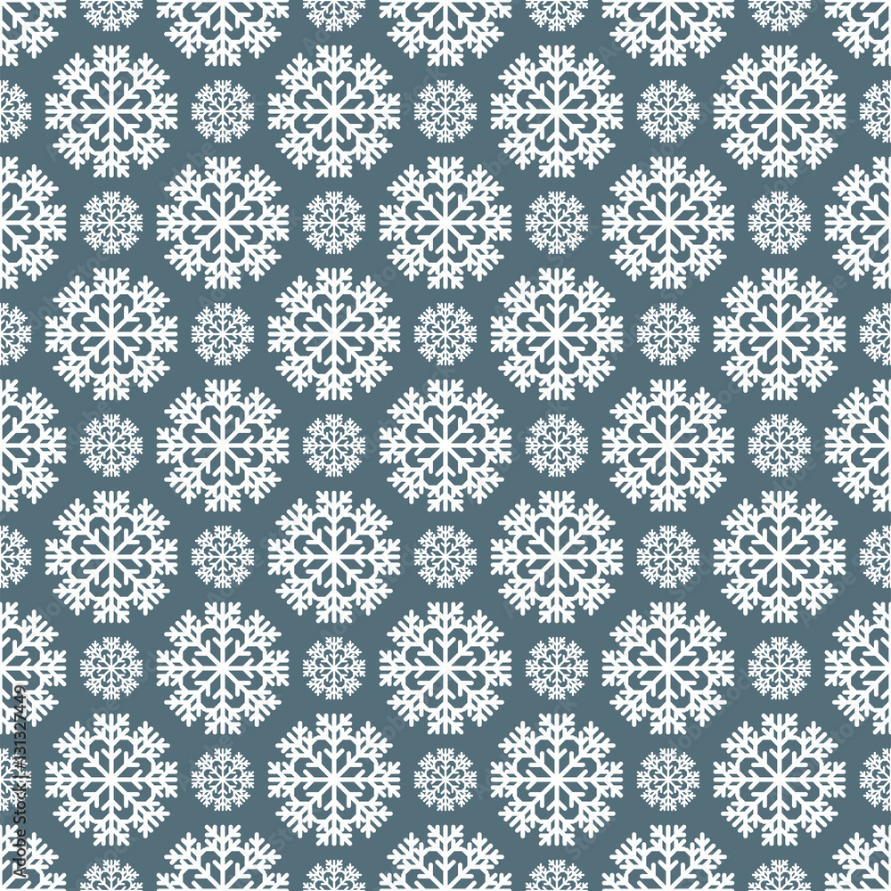 Fototapeta premium Seamless pattern with snowflakes. Winter background. Vector illu