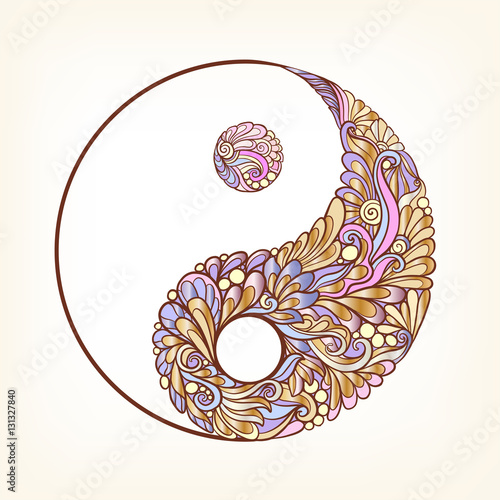 Symbol of yin and yang. This illustration can be used as a print