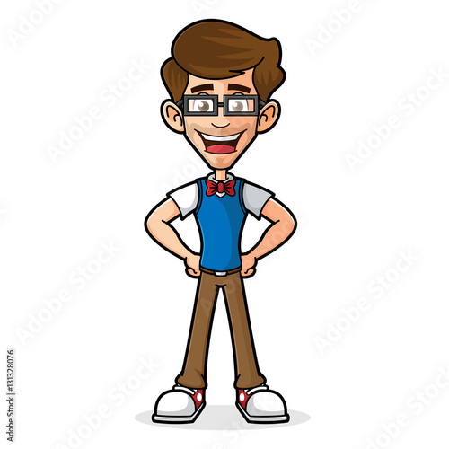 Nerd Guy Posing and Smiling