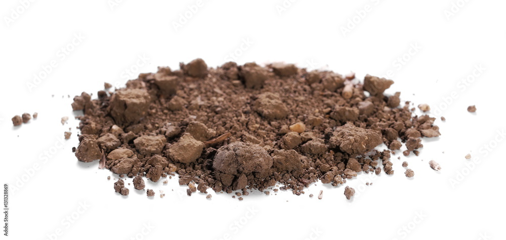 pile soil isolated on white background pile soil isolated on white background