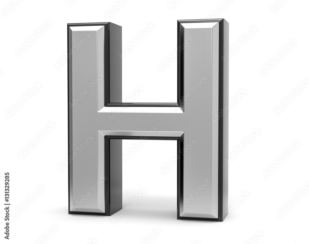 3D Isolated Metal Metallic H Letter Alphabet Logo Illustration. 3D Isolated Metal Metallic H Letter Alphabet Logo Illustration.